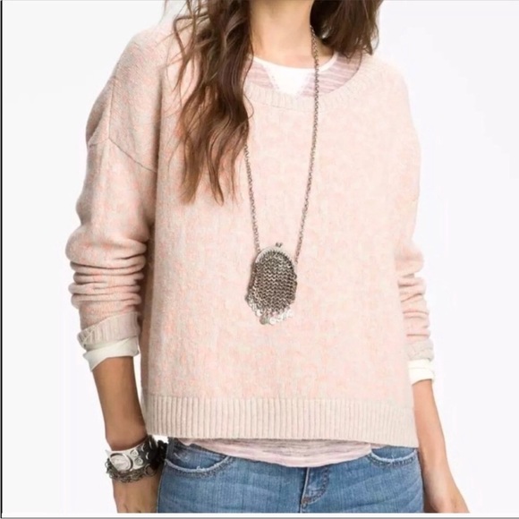 Free People Cool Cat Leopard Print Sweater Peach Cream Small - Picture 13 of 13
